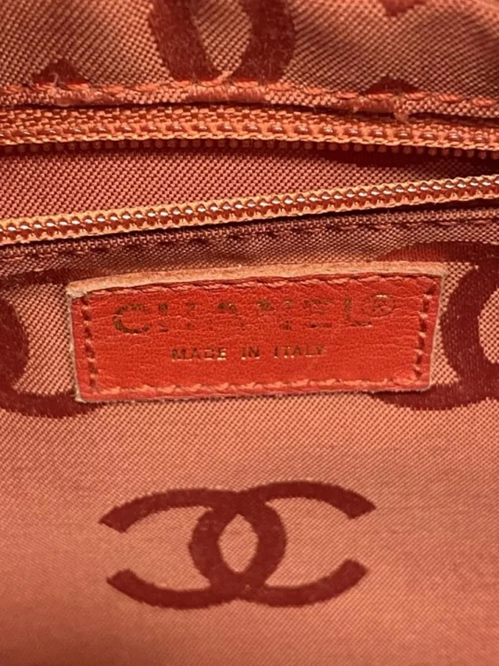 Authentic CHANEL mini red leather wood links mini bag